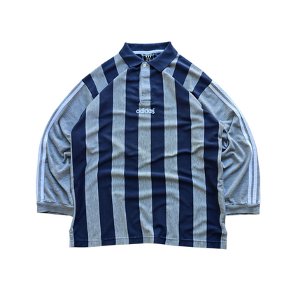 Vintage Adidas Long Sleeve Rugby Polo Shirt - L