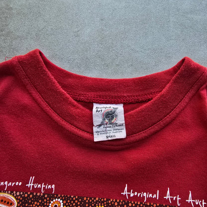 Vintage Kangaroo Hunting Aboriginal Art Tee - S