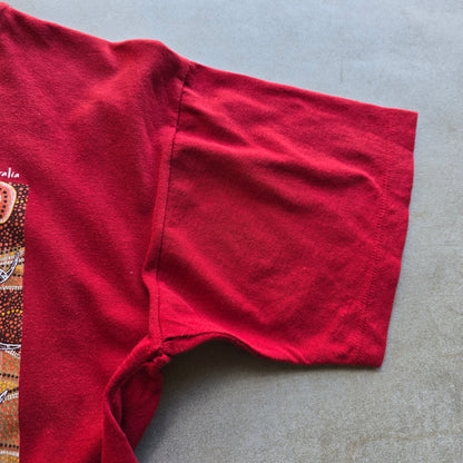 Vintage Kangaroo Hunting Aboriginal Art Tee - S