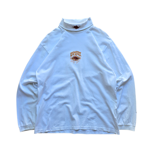 RARE Vintage 90's Rip Curl Turtle Neck Long Sleeve Tee - M