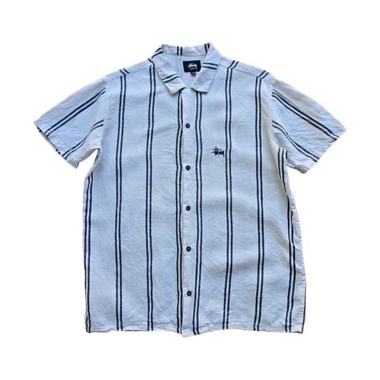 Stussy Linen Short Sleeve Button Up Shirt - S