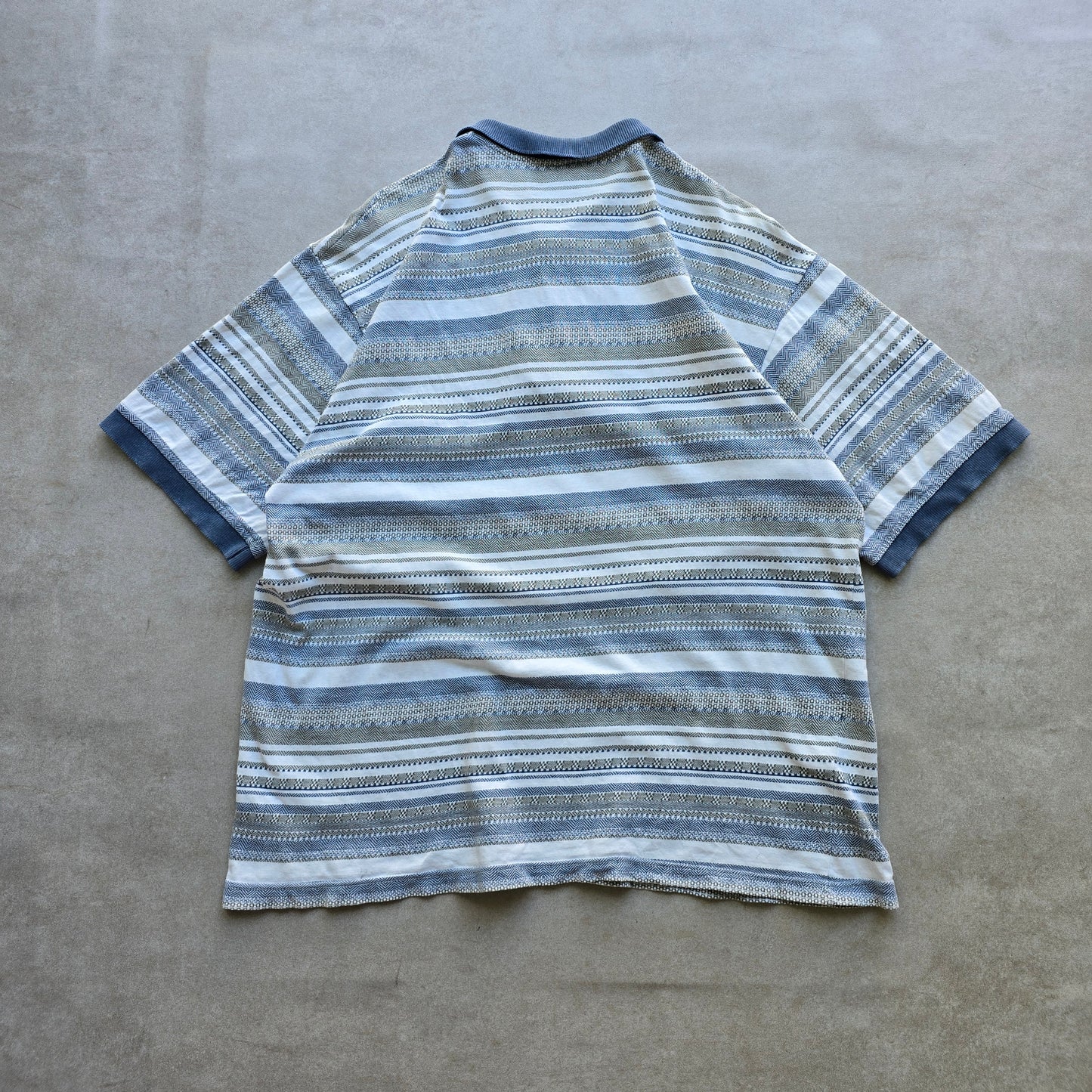 Vintage 90's Reebok Striped Polo Shirt - L