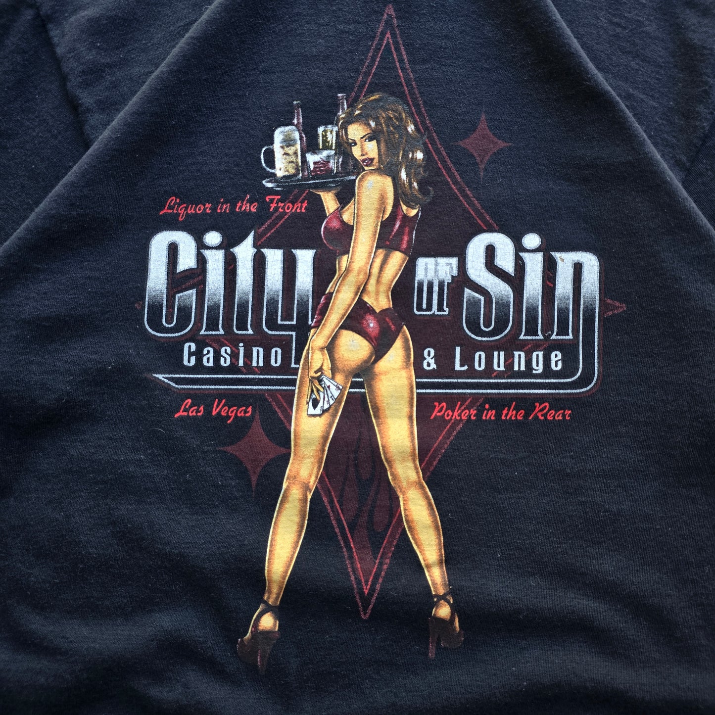 Vintage Y2K Las Vegas City of Sin Casino Tee - S