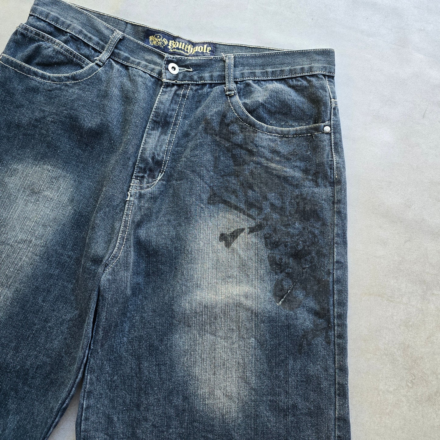 RARE Vintage South Pole Skull Crossbone Baggy Jorts - 38