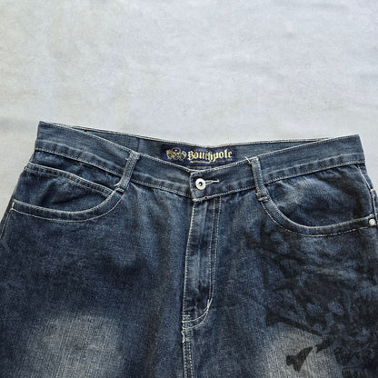 RARE Vintage South Pole Skull Crossbone Baggy Jorts - 38