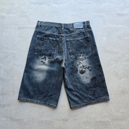 RARE Vintage South Pole Skull Crossbone Baggy Jorts - 38