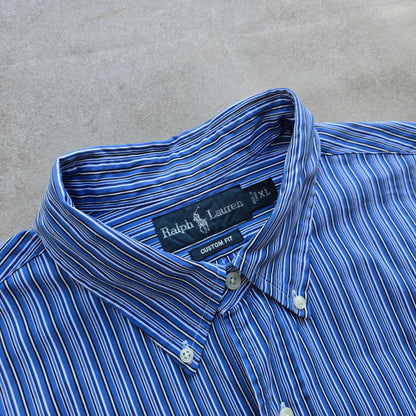 Vintage Ralph Lauren Striped Long Sleeve Button Up Shirt - XL