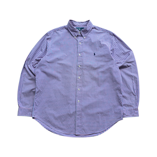 Vintage Ralph Lauren Check Long Sleeve Button Up Shirt - XL