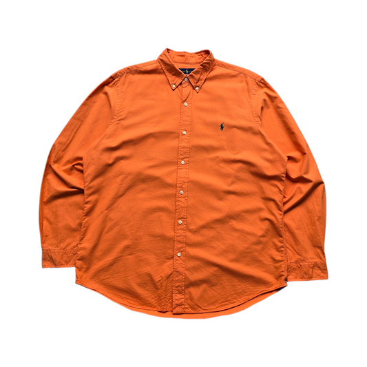 Ralph Lauren Orange Long Sleeve Button Up Shirt - XL