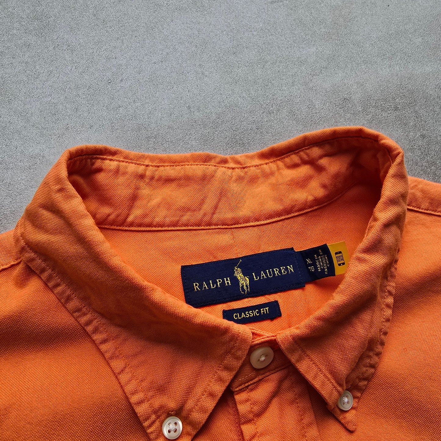 Ralph Lauren Orange Long Sleeve Button Up Shirt - XL