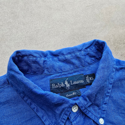 Vintage Ralph Lauren Linen Long Sleeve Button Up Shirt - XL