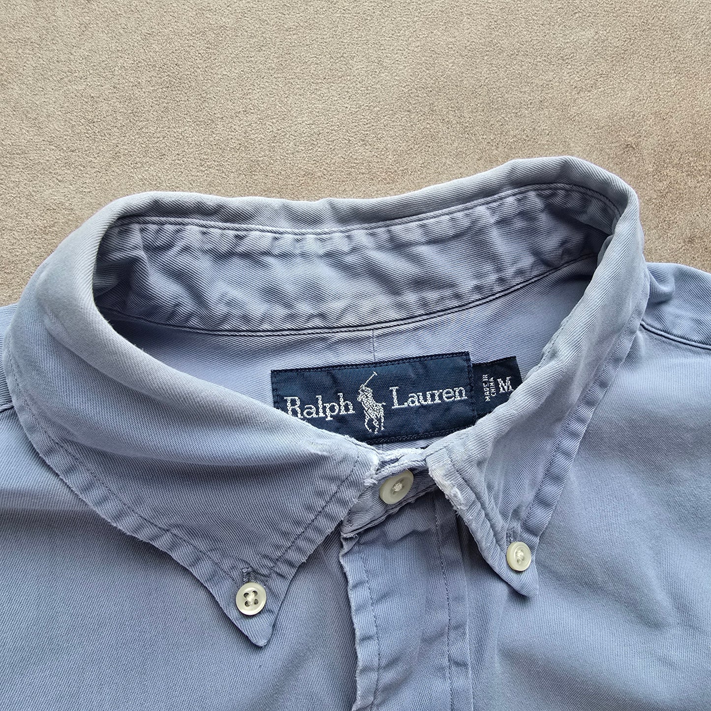 Vintage Ralph Lauren Blue Long Sleeve Button Up Shirt - M/L