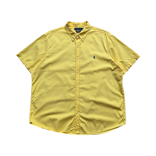 Ralph Lauren Yellow Short Sleeve Button Up Shirt - XXL