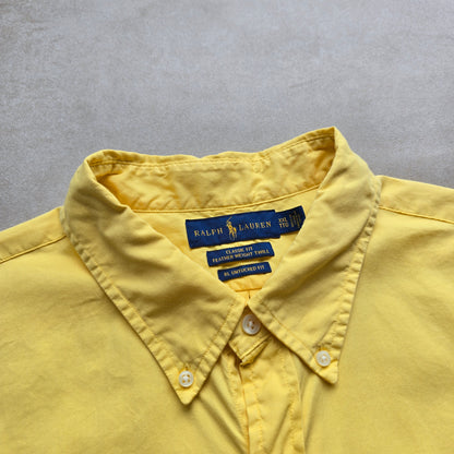 Ralph Lauren Yellow Short Sleeve Button Up Shirt - XXL