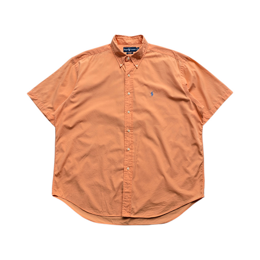 Vintage Ralph Lauren Orange Short Sleeve Button Up Shirt - XXL