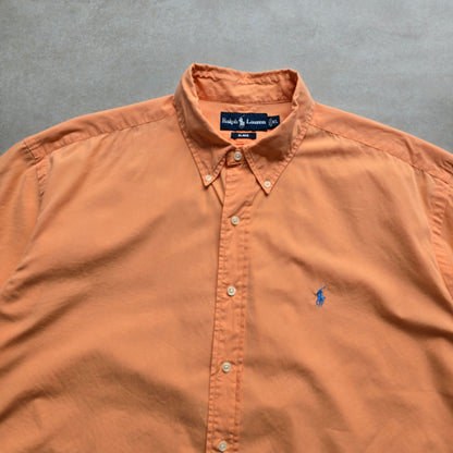 Vintage Ralph Lauren Orange Short Sleeve Button Up Shirt - XXL