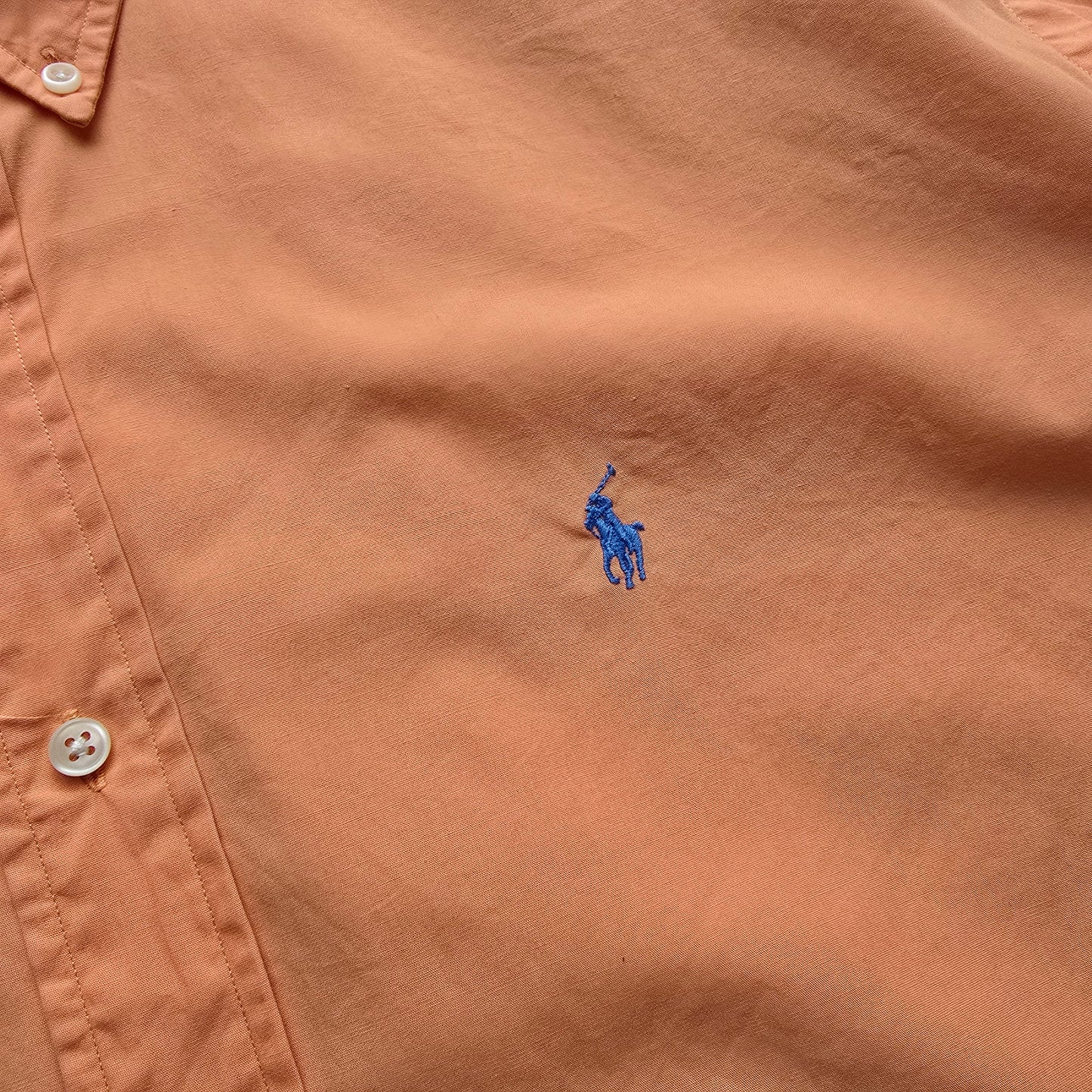 Vintage Ralph Lauren Orange Short Sleeve Button Up Shirt - XXL