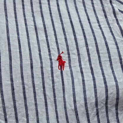 Ralph Lauren Striped Linen Short Sleeve Button Up Shirt - L