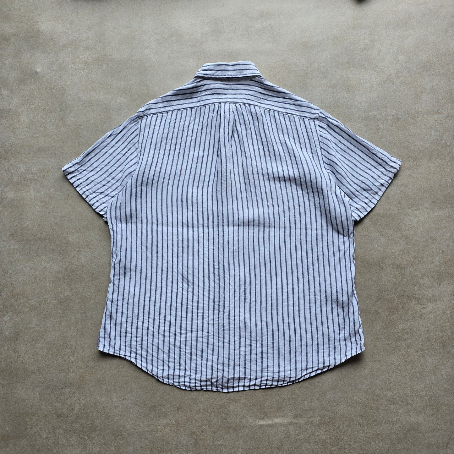 Ralph Lauren Striped Linen Short Sleeve Button Up Shirt - L