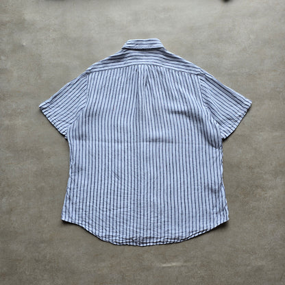 Ralph Lauren Striped Linen Short Sleeve Button Up Shirt - L