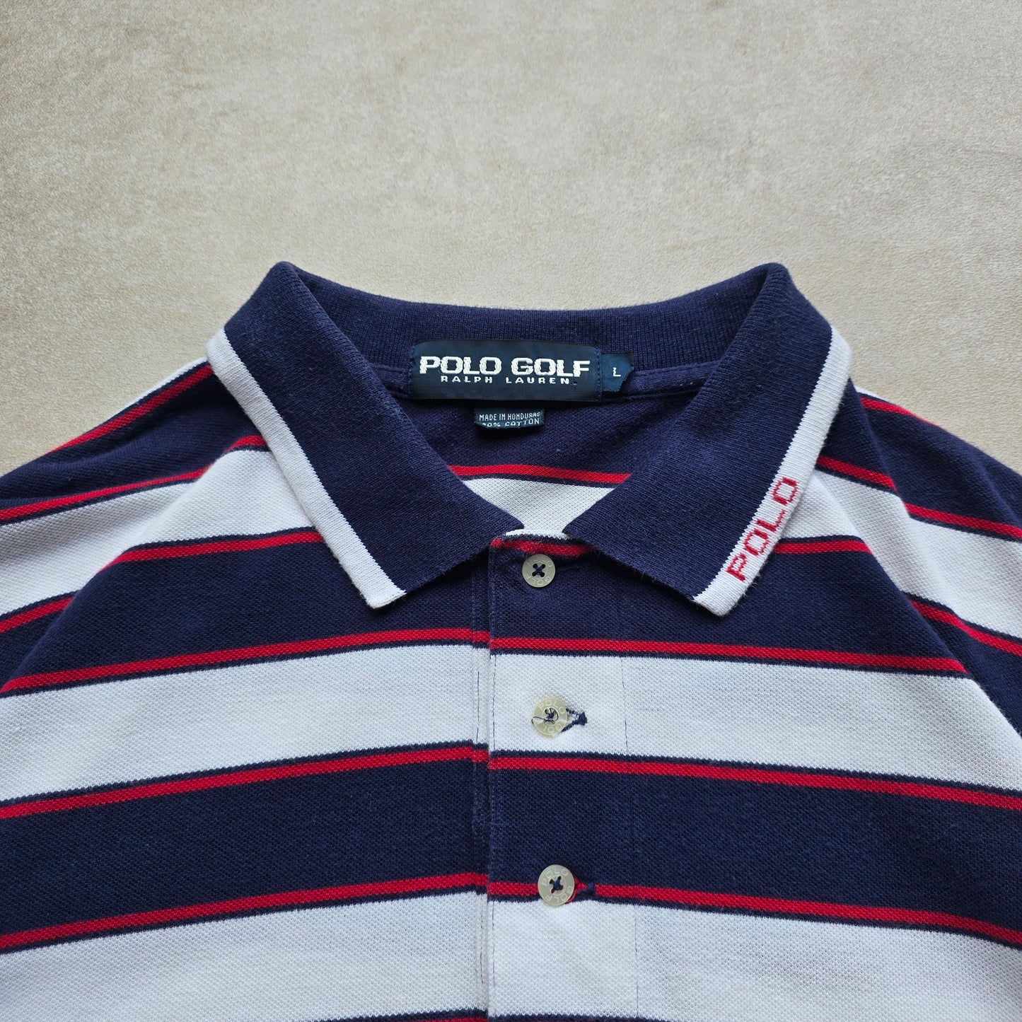 Vintage Ralph Lauren Golf Striped Polo Shirt - L