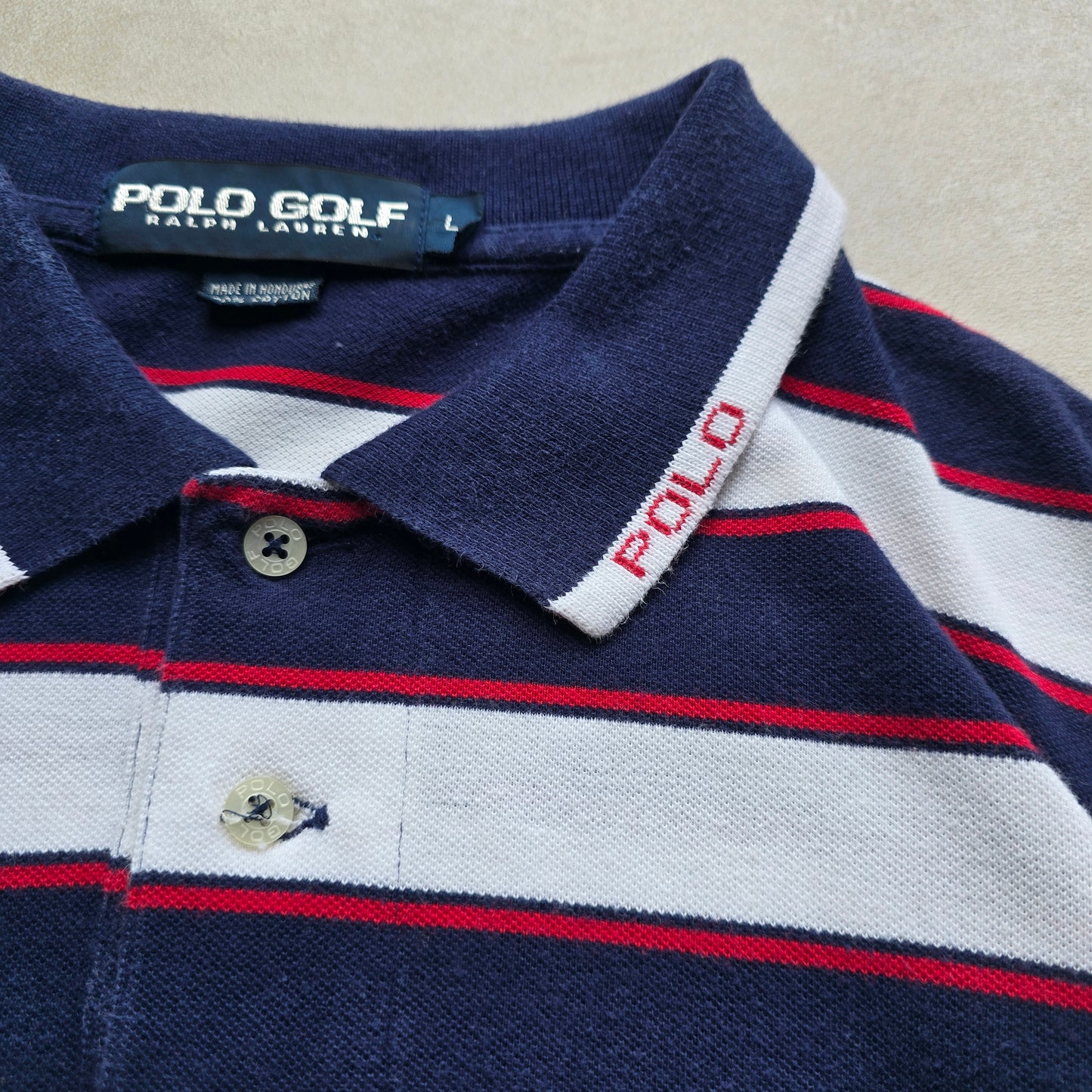 Vintage Ralph Lauren Golf Striped Polo Shirt - L