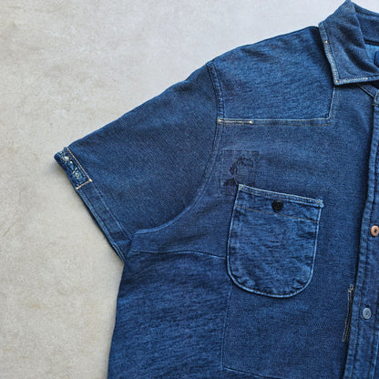RARE Ralph Lauren Cut n Sew Short Sleeve Button Up Shirt - L