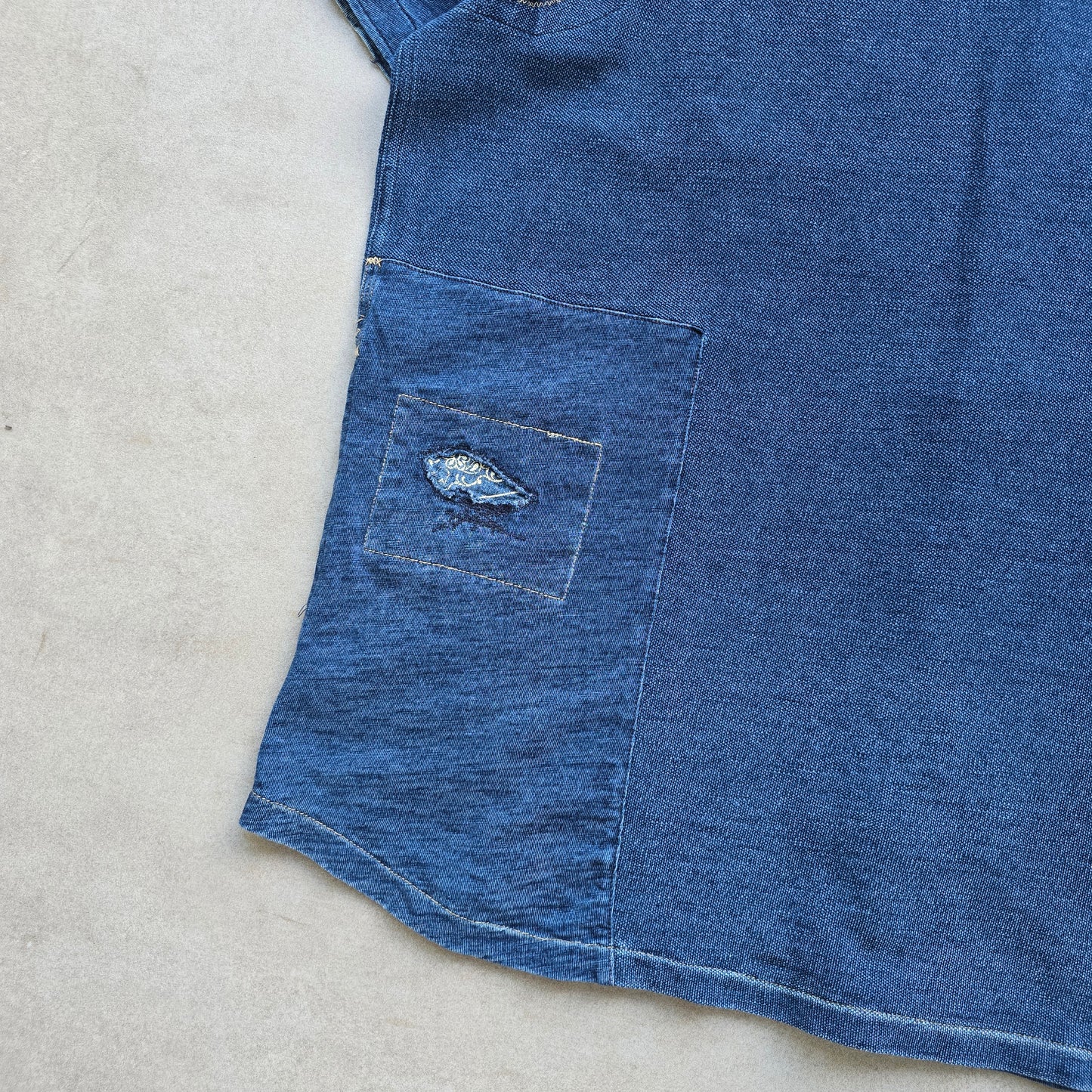 RARE Ralph Lauren Cut n Sew Short Sleeve Button Up Shirt - L