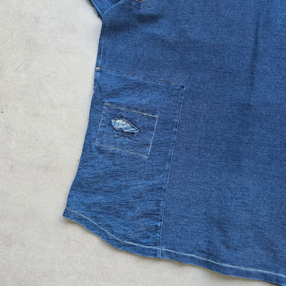 RARE Ralph Lauren Cut n Sew Short Sleeve Button Up Shirt - L