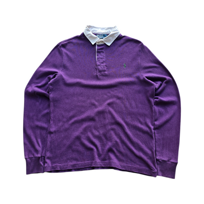Vintage Ralph Lauren Purple Long Sleeve Polo Shirt - M