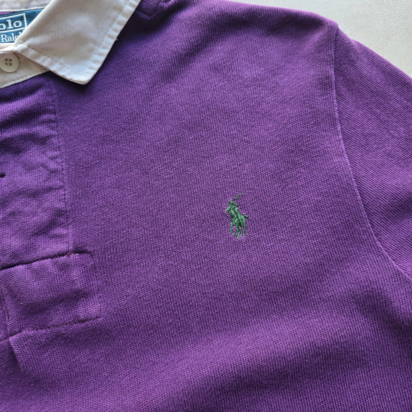 Vintage Ralph Lauren Purple Long Sleeve Polo Shirt - M