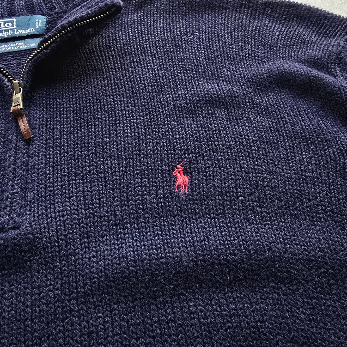 Vintage Ralph Lauren 1/4 Zip Knit Sweater - 3XL