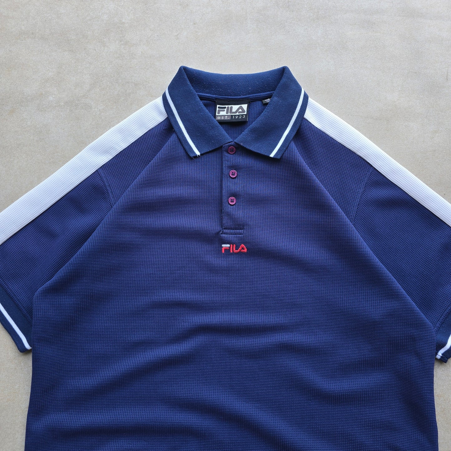 Vintage FIla Centre Logo Polo Shirt - L