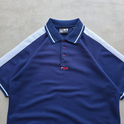 Vintage FIla Centre Logo Polo Shirt - L