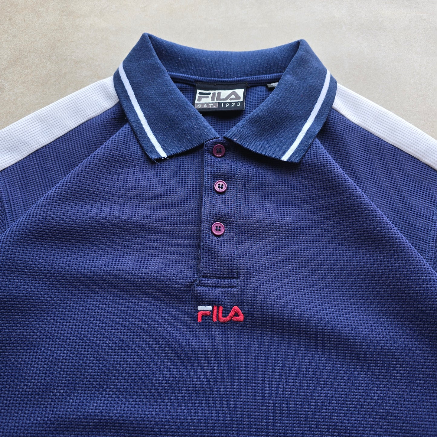 Vintage FIla Centre Logo Polo Shirt - L