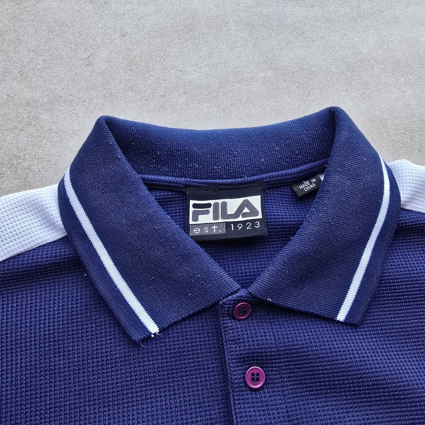 Vintage FIla Centre Logo Polo Shirt - L
