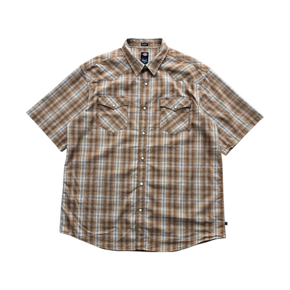 Dickies Plaid Pearl Snap Short Sleeve Shirt - L