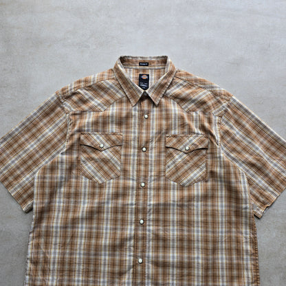 Dickies Plaid Pearl Snap Short Sleeve Shirt - L