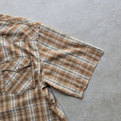 Dickies Plaid Pearl Snap Short Sleeve Shirt - L