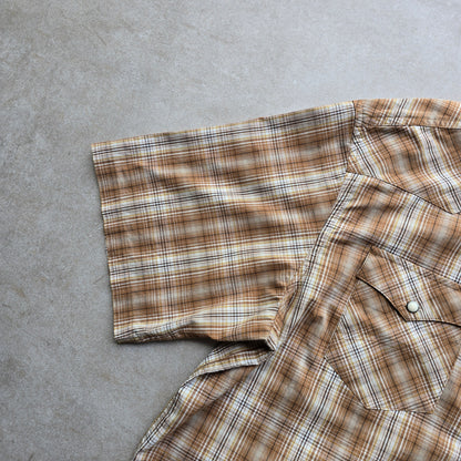 Dickies Plaid Pearl Snap Short Sleeve Shirt - L