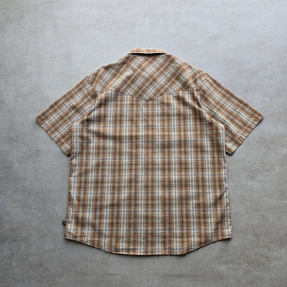 Dickies Plaid Pearl Snap Short Sleeve Shirt - L