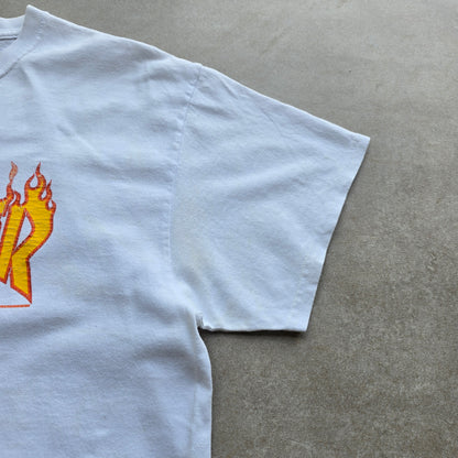 Thrasher Flames Logo White Tee - L