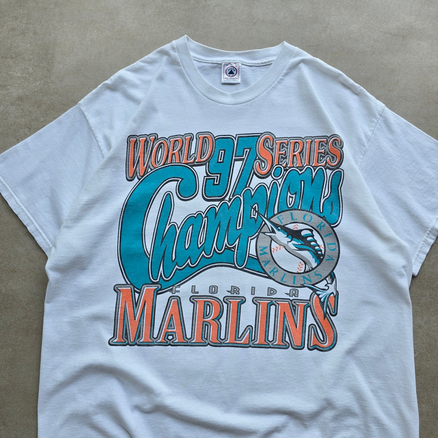 Vintage 1997 Florida Marlins World Series Champions Tee - XL