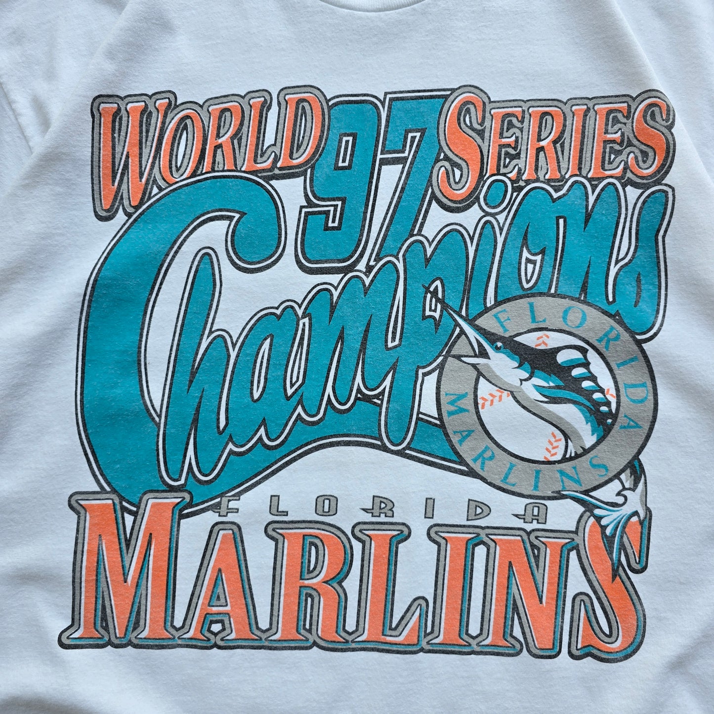 Vintage 1997 Florida Marlins World Series Champions Tee - XL