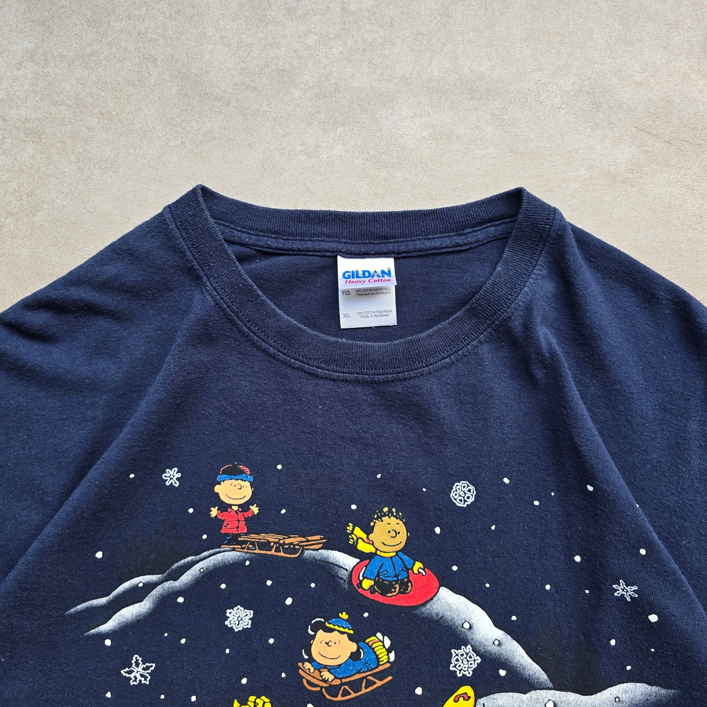 Vintage Peanuts Snoopy Sled Tee - XL