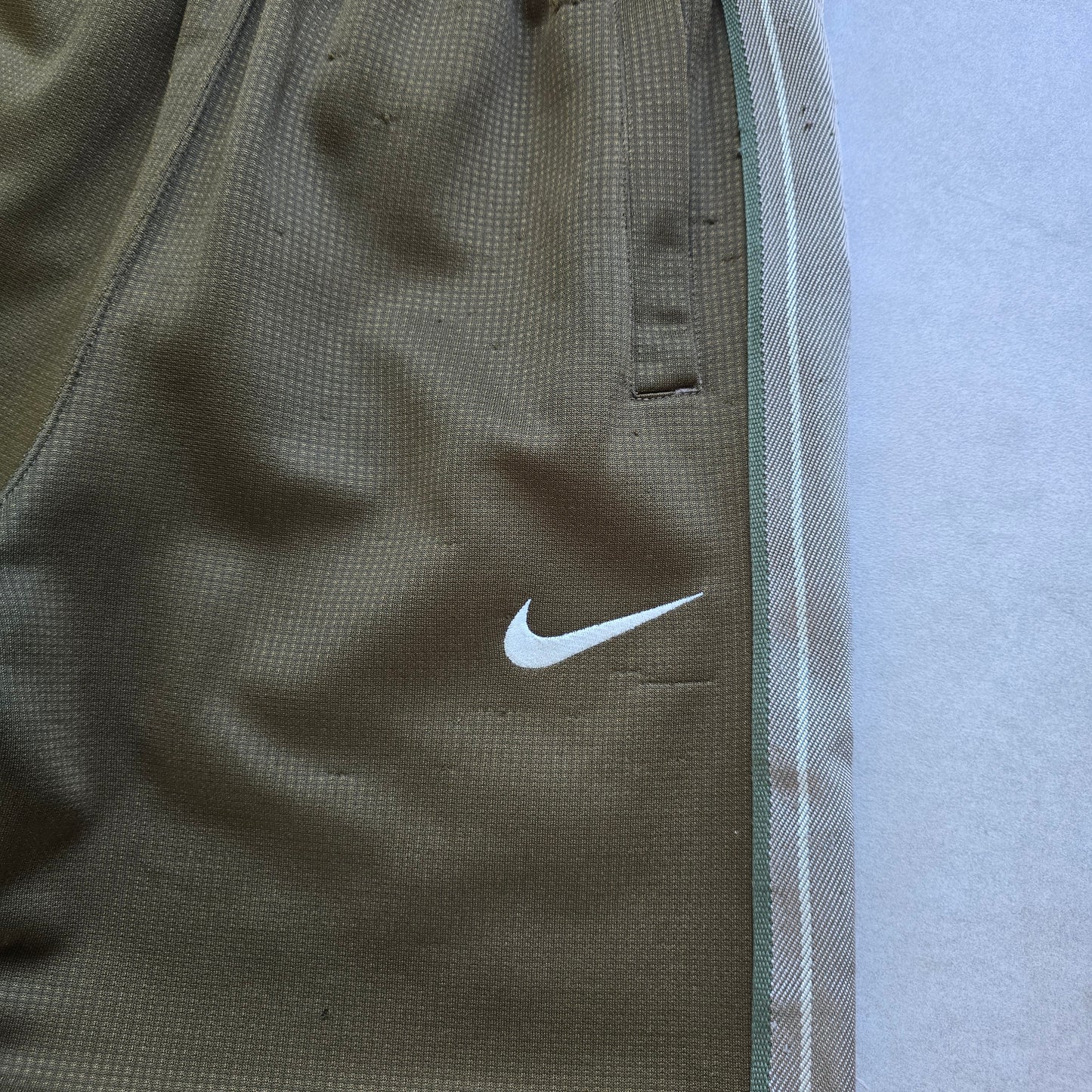 Vintage Nike Embroidered Swoosh Brown Track Pants - M