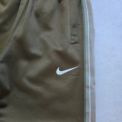 Vintage Nike Embroidered Swoosh Brown Track Pants - M