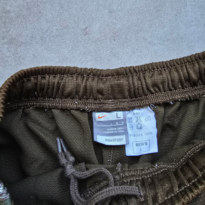 Vintage Nike Embroidered Swoosh Brown Track Pants - M