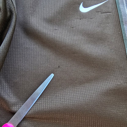 Vintage Nike Embroidered Swoosh Brown Track Pants - M