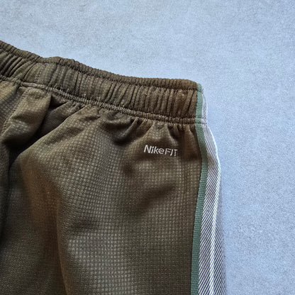 Vintage Nike Embroidered Swoosh Brown Track Pants - M
